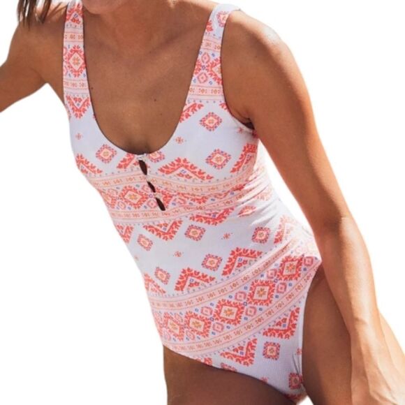 LN AERIE PIQUE ONE PIECE SWIMSUIT SZ.M - Picture 1 of 6